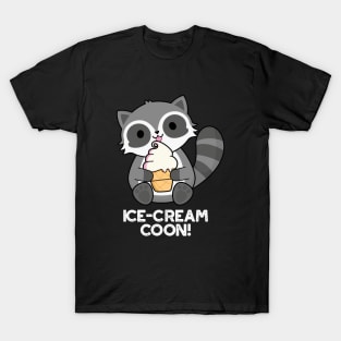 Ice Cream Coom Funny Animal Racoon Pun T-Shirt